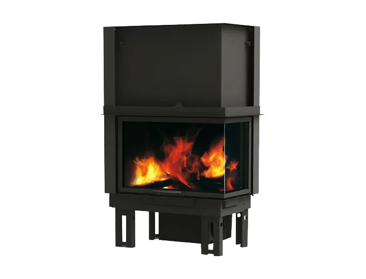 EK63 Firek 2, foyer à bois à vitre d'angle, côté vitré gauche